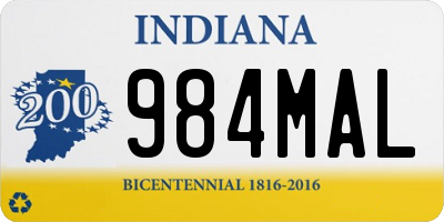 IN license plate 984MAL