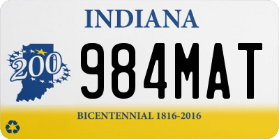 IN license plate 984MAT