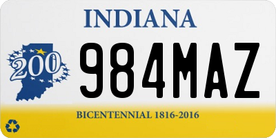 IN license plate 984MAZ