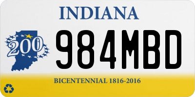 IN license plate 984MBD