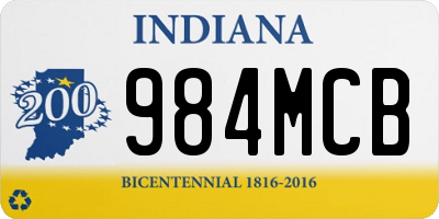 IN license plate 984MCB