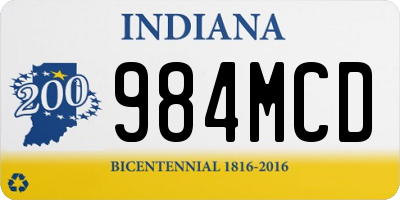 IN license plate 984MCD