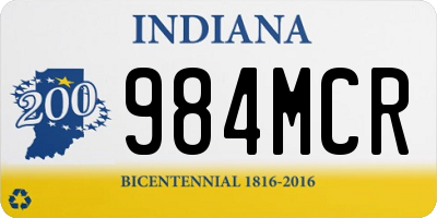 IN license plate 984MCR