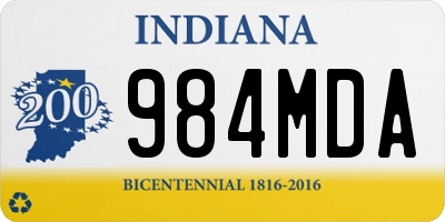 IN license plate 984MDA