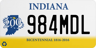 IN license plate 984MDL