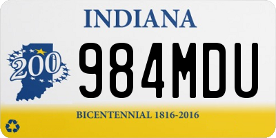 IN license plate 984MDU