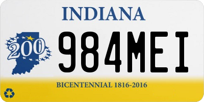 IN license plate 984MEI