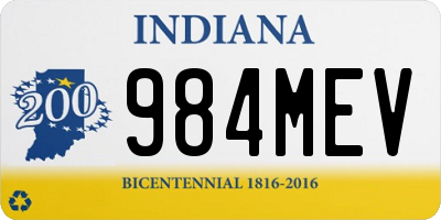 IN license plate 984MEV