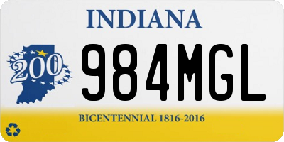 IN license plate 984MGL