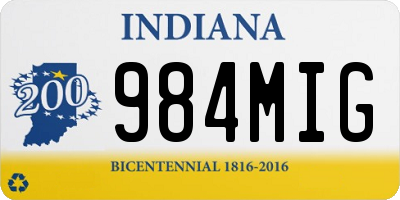 IN license plate 984MIG