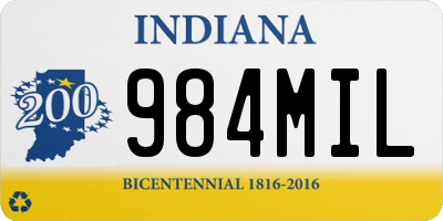 IN license plate 984MIL