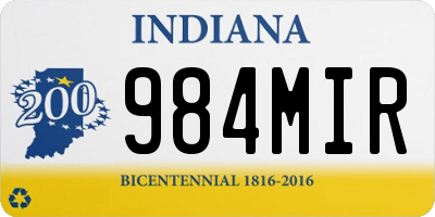 IN license plate 984MIR