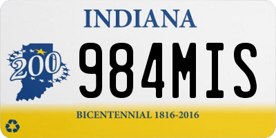 IN license plate 984MIS