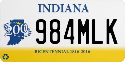 IN license plate 984MLK