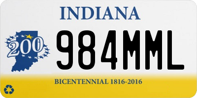 IN license plate 984MML