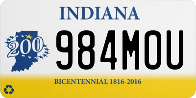 IN license plate 984MOU