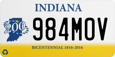 IN license plate 984MOV