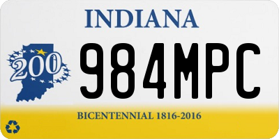 IN license plate 984MPC