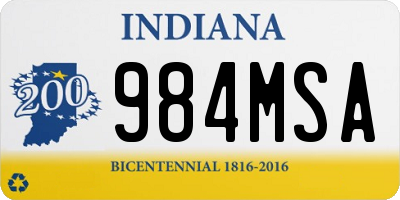 IN license plate 984MSA