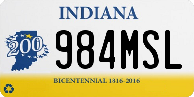 IN license plate 984MSL