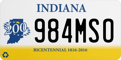 IN license plate 984MSO