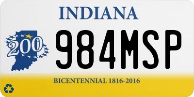 IN license plate 984MSP
