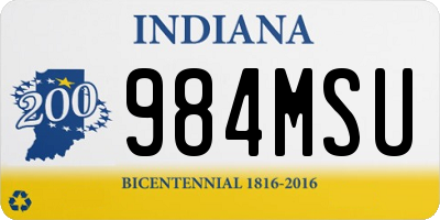 IN license plate 984MSU