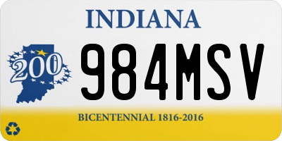 IN license plate 984MSV