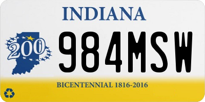 IN license plate 984MSW