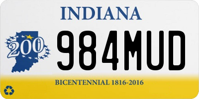 IN license plate 984MUD