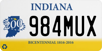 IN license plate 984MUX