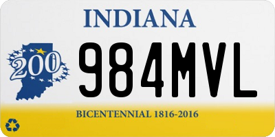 IN license plate 984MVL