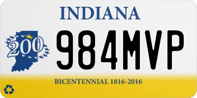 IN license plate 984MVP