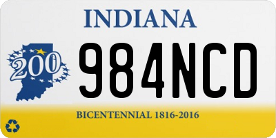 IN license plate 984NCD