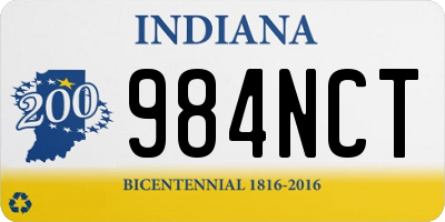 IN license plate 984NCT