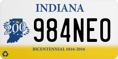 IN license plate 984NEO