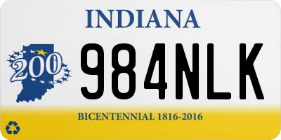 IN license plate 984NLK