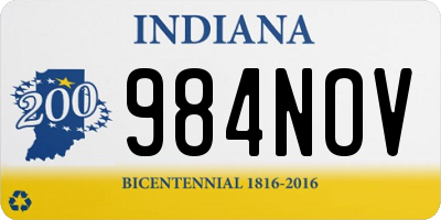 IN license plate 984NOV