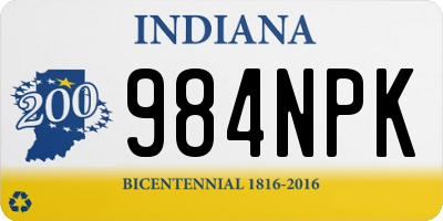 IN license plate 984NPK
