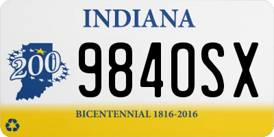 IN license plate 984OSX