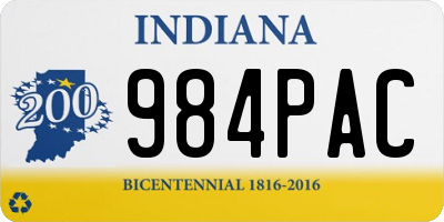 IN license plate 984PAC