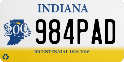 IN license plate 984PAD