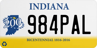 IN license plate 984PAL