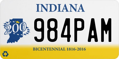 IN license plate 984PAM