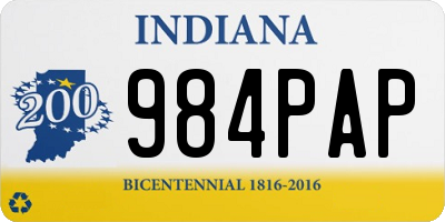 IN license plate 984PAP