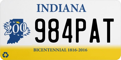 IN license plate 984PAT