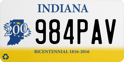 IN license plate 984PAV