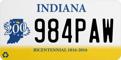 IN license plate 984PAW