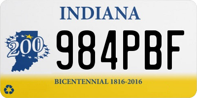 IN license plate 984PBF