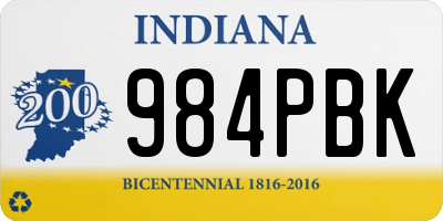 IN license plate 984PBK